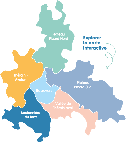Carte des 6 secteurs du PLUi du Beauvaisis