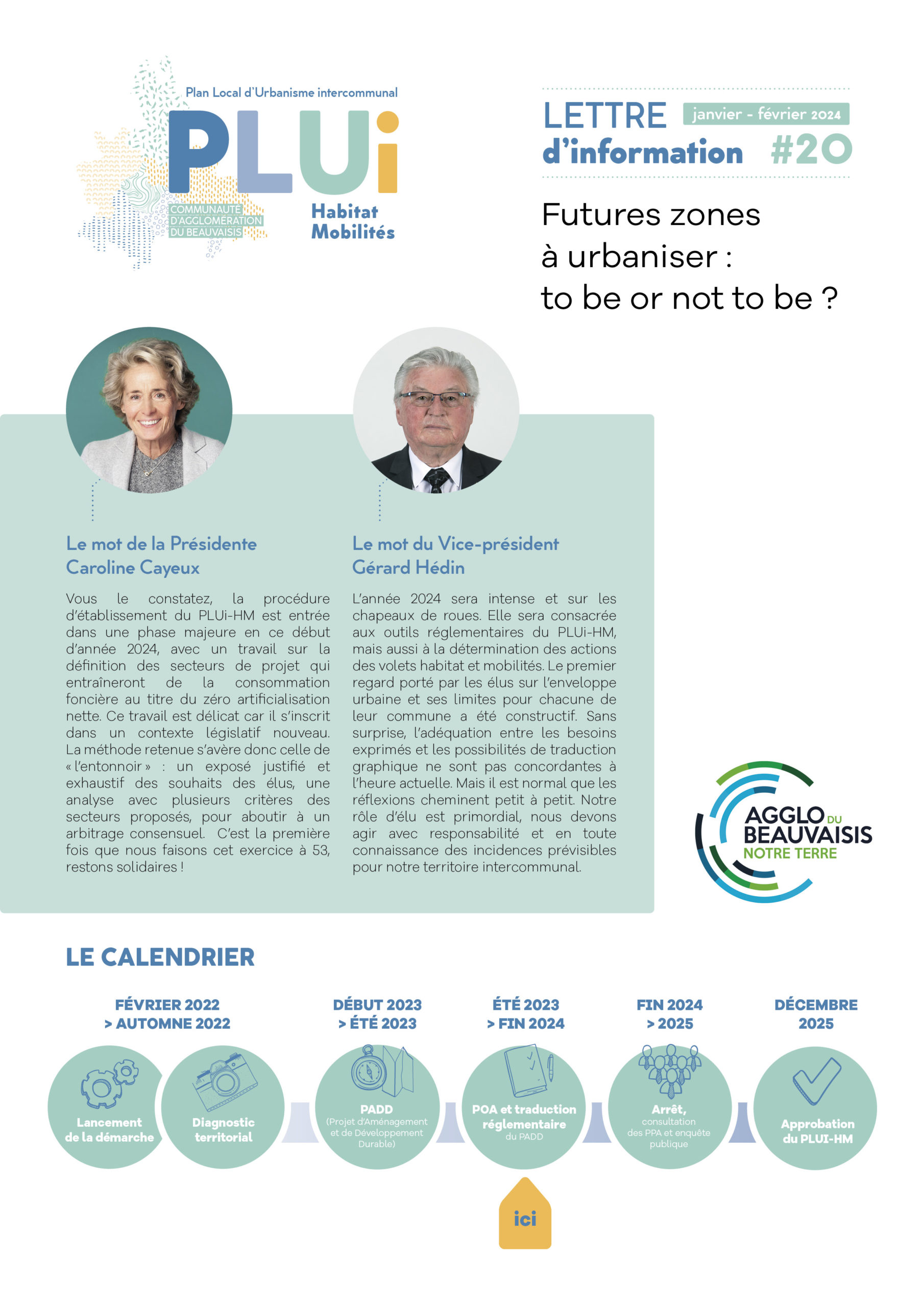 Couverture de la Lettre d’info n°20 – Janvier/Février 2024 – Futures zones à urbaniser : to be or not to be ?